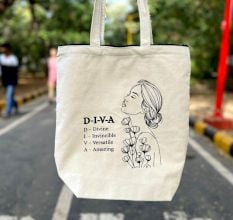 DIVA Line Art Cotton Tote Bag